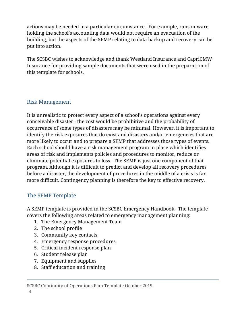 SCSBC DRP Template Oct 2019 Draft 2
